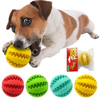 Nontoxic Rubber Pet Dog Tooth Cleaning Ball Toy Puppy Cat Training Interactive Chew Toys Bite Resistant Red Green Blue Yellow
