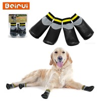 Outdoor Waterproof Dog Socks Rain Wear Non-Slip Anti Skid Cotton Elastic Shoes with Fixed Belt for All Breeds Chihuahua Poodle 
